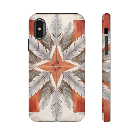 Silver Feather Compass - Impact Resistant Phone Case
